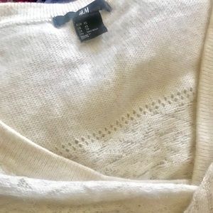 H&M angora-blend pointelle wrap cardigan, XS